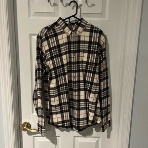 Plaid Men's Shirt - Black and White